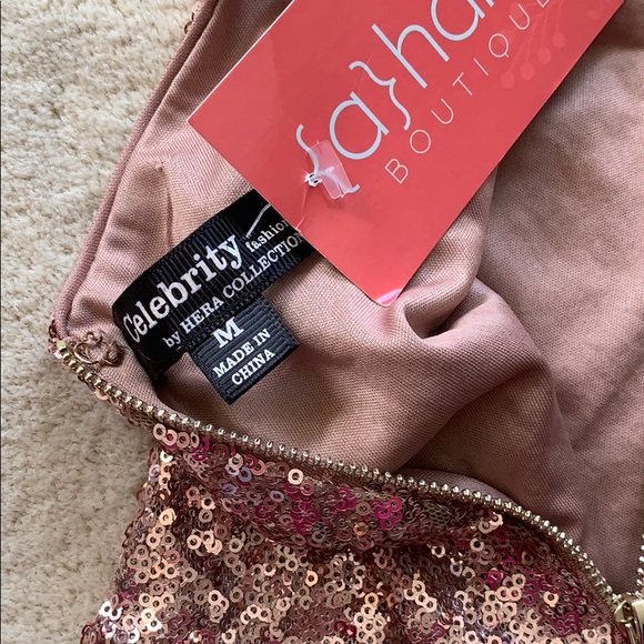 Rose Gold Sequin Mini Dress - Picture 7 of 7